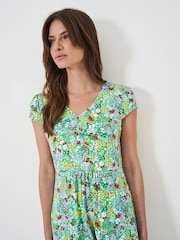 Crew Clothing Pink Floral Short Sleeve Midi Dress - Image 4 of 4