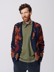 Aubin Morton Pattern Navy Cardigan - Image 1 of 8