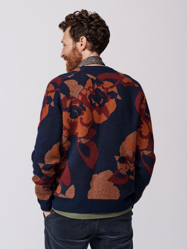 Aubin Morton Pattern Navy Cardigan - Image 2 of 8