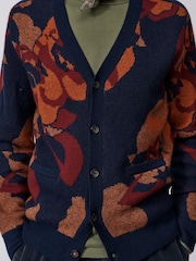 Aubin Morton Pattern Navy Cardigan - Image 5 of 8