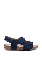 Hotter Blue Wide Fit Explore Touch Fastening Sandals - Image 1 of 4