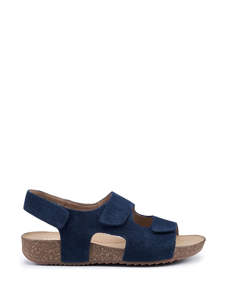 Hotter Blue Wide Fit Explore Touch Fastening Sandals - Image 1 of 4