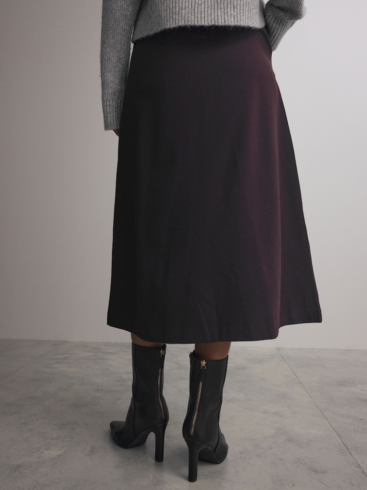 Burgundy Red Warm Handle Midi Skirt - Image 2 of 8