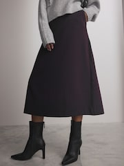 Burgundy Red Warm Handle Midi Skirt - Image 4 of 8