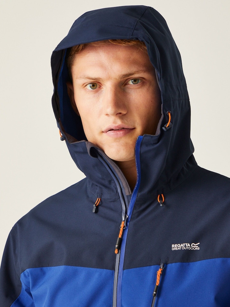 Regatta Blue Navy Birchdale Waterproof Hooded Jacket - Image 4 of 9