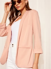 Friends Like These Pink Edge to Edge Ponte Jacquard Blazer - Image 1 of 4