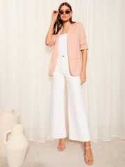 Friends Like These Pink Edge to Edge Ponte Jacquard Blazer - Image 3 of 4
