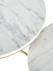 Pacific White Set of 2 Milly Marble Tables with Gold Frame - Image 4 of 5