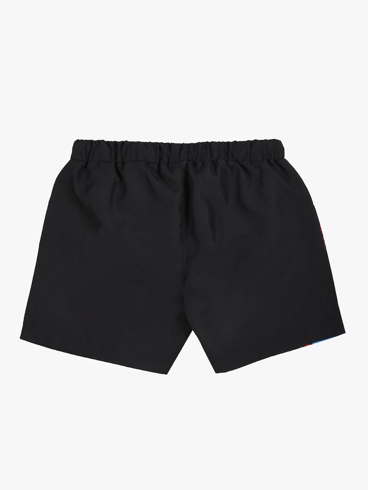 Brand Threads Black 100% Cotton Spiderman Boys Swim Shorts - Image 2 of 4