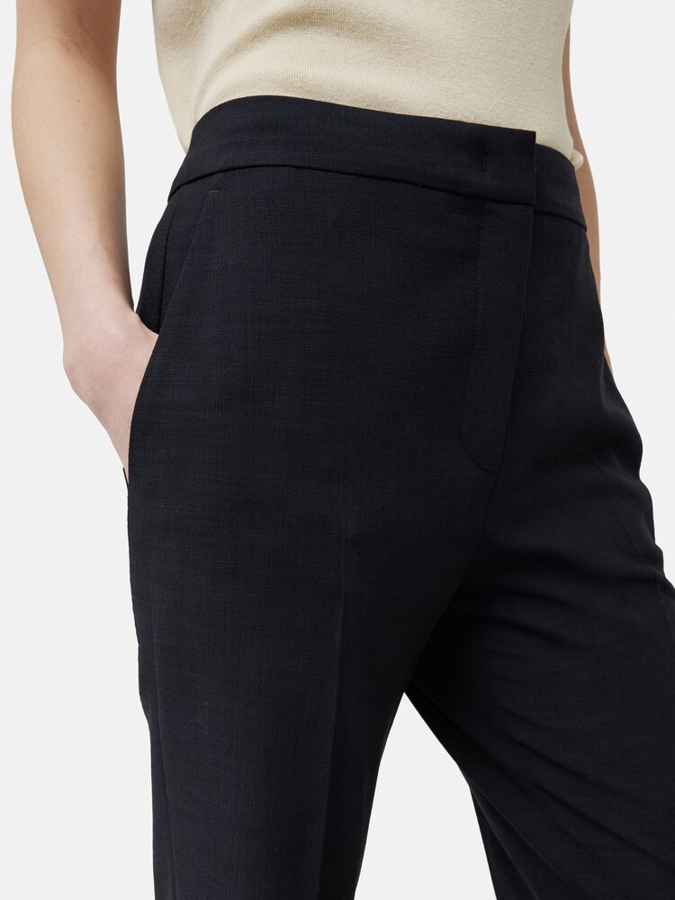 Jigsaw Black Short Crosshatch Mason Trousers - Image 2 of 6