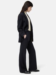 Jigsaw Black Short Crosshatch Mason Trousers - Image 6 of 6