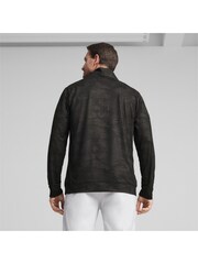 Puma Black Mens Cloudspun Camo 1/4 Zip Pullover Jumper - Image 2 of 6