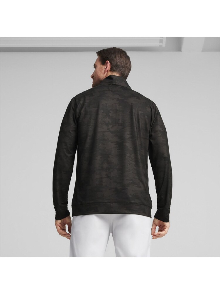 Puma Black Mens Cloudspun Camo 1/4 Zip Pullover Jumper - Image 2 of 6