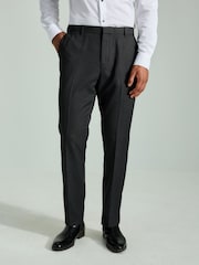Gris de charbon de bois - Pantalons de smoking texturés avec bande - Image 1 de 10