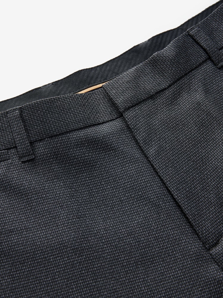 Gris de charbon de bois - Pantalons de smoking texturés avec bande - Image 10 of 10