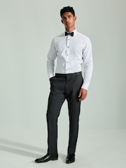 Gris de charbon de bois - Pantalons de smoking texturés avec bande - Image 2 de 10