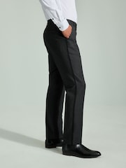 Gris de charbon de bois - Pantalons de smoking texturés avec bande - Image 4 de 10