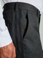 Gris de charbon de bois - Pantalons de smoking texturés avec bande - Image 5 de 10