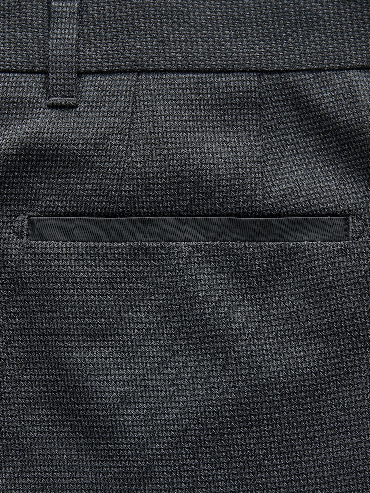 Gris de charbon de bois - Pantalons de smoking texturés avec bande - Image 9 of 10
