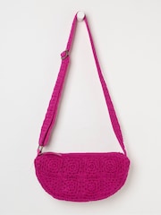 FatFace Lettie Pink Macrame Sling Bag - Image 1 of 3