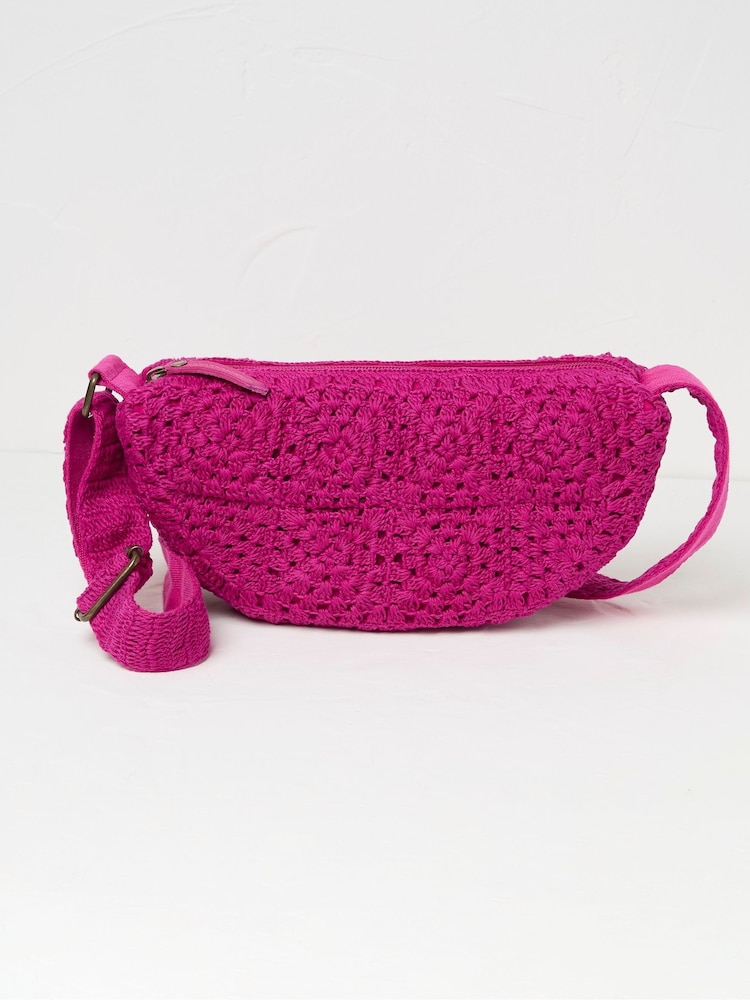 FatFace Lettie Pink Macrame Sling Bag - Image 2 of 3