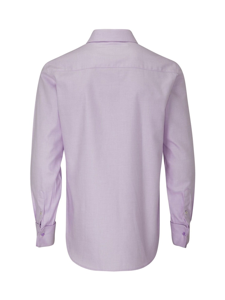 Skopes Purple 100% Cotton Double Cuff Dobby Shirt - Image 6 of 6