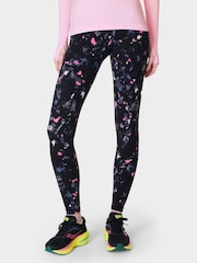 Sweaty Betty Black Scattered Texture Print Full Length Aerial Core Workout Leggings - Image 3 of 9