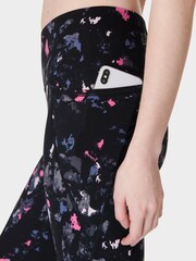 Sweaty Betty Black Scattered Texture Print Full Length Aerial Core Workout Leggings - Image 5 of 9