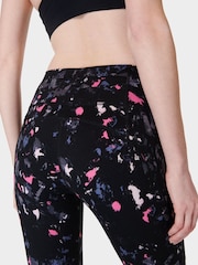 Sweaty Betty Black Scattered Texture Print Full Length Aerial Core Workout Leggings - Image 8 of 9