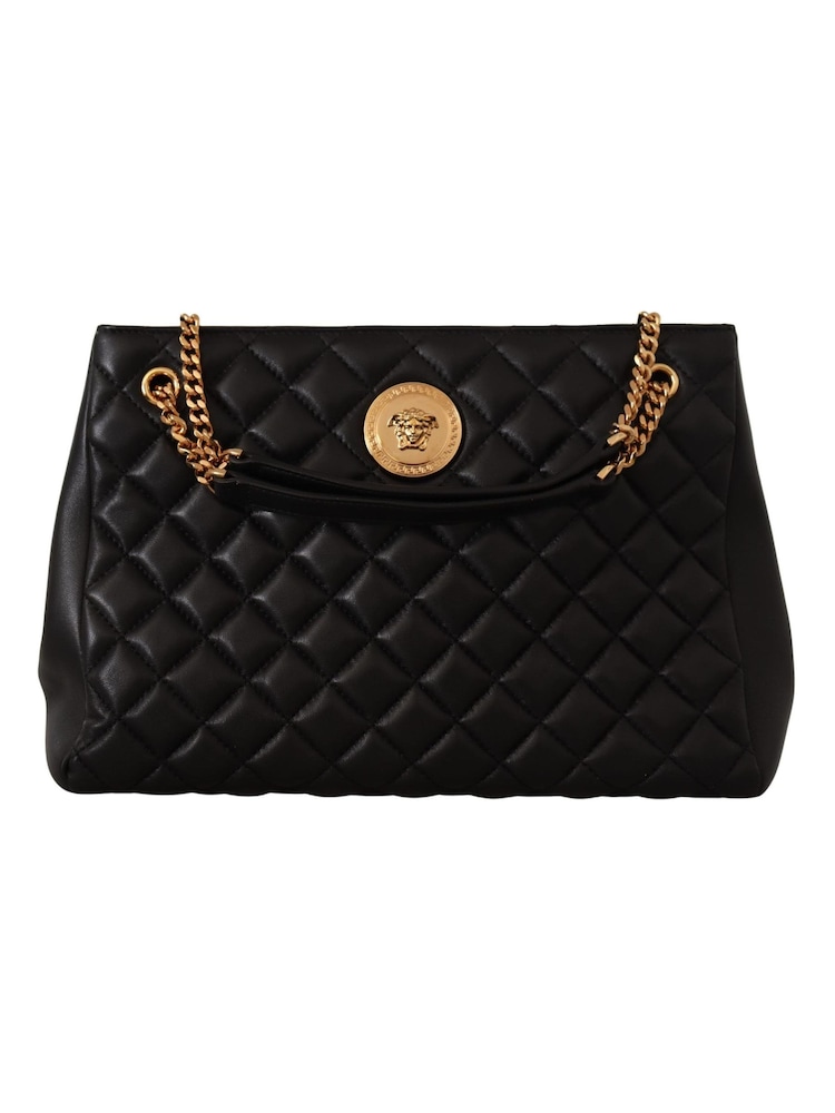 Versace Nappa Leather Medusa Large Tote Black Bag - Image 1 of 6