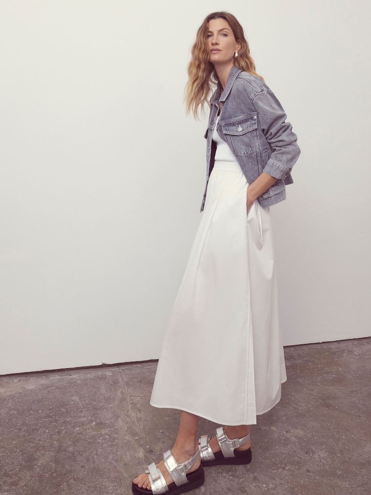 Mint Velvet White 100% Cotton Tie Maxi Skirt - Image 1 of 4 Mint Velvet White 100% Cotton Tie Maxi Skirt - Image 1 of 4