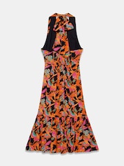 Mint Velvet Black Floral Print Halter Midi Dress - Image 8 of 8