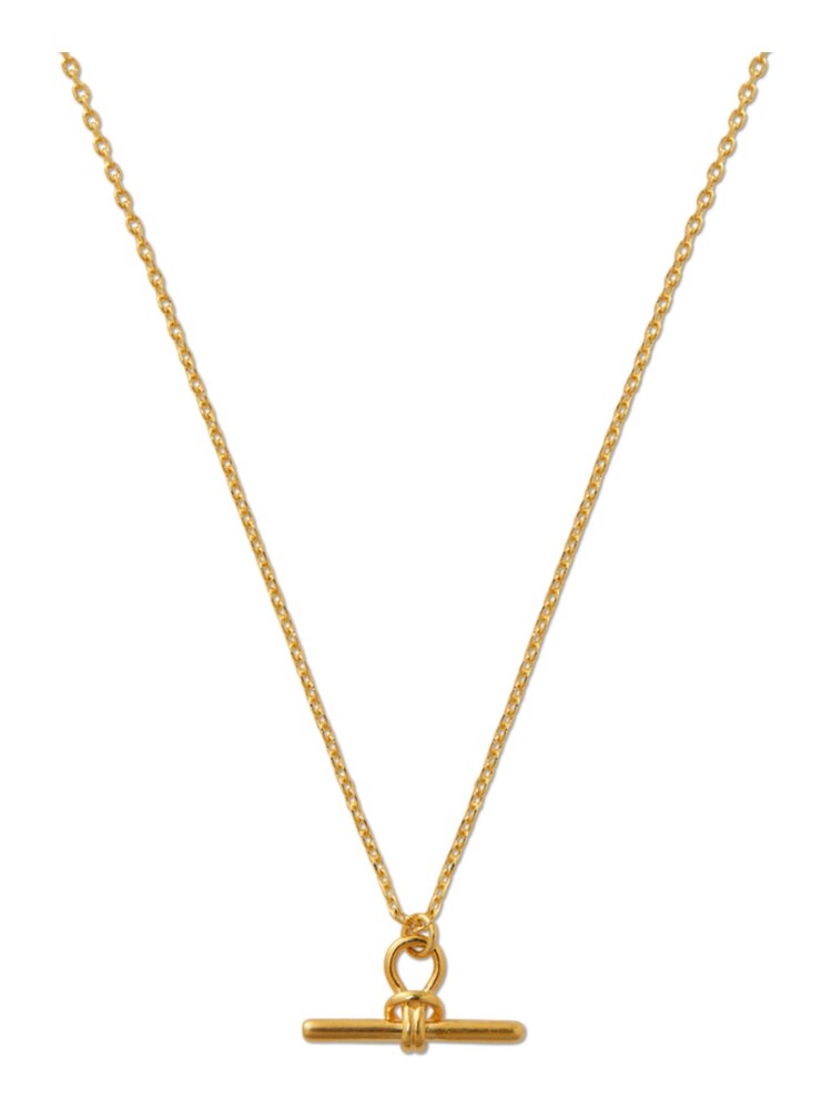 Orelia London 18k Gold Plating Dainty T-Bar Knot Necklace - Image 2 of 3