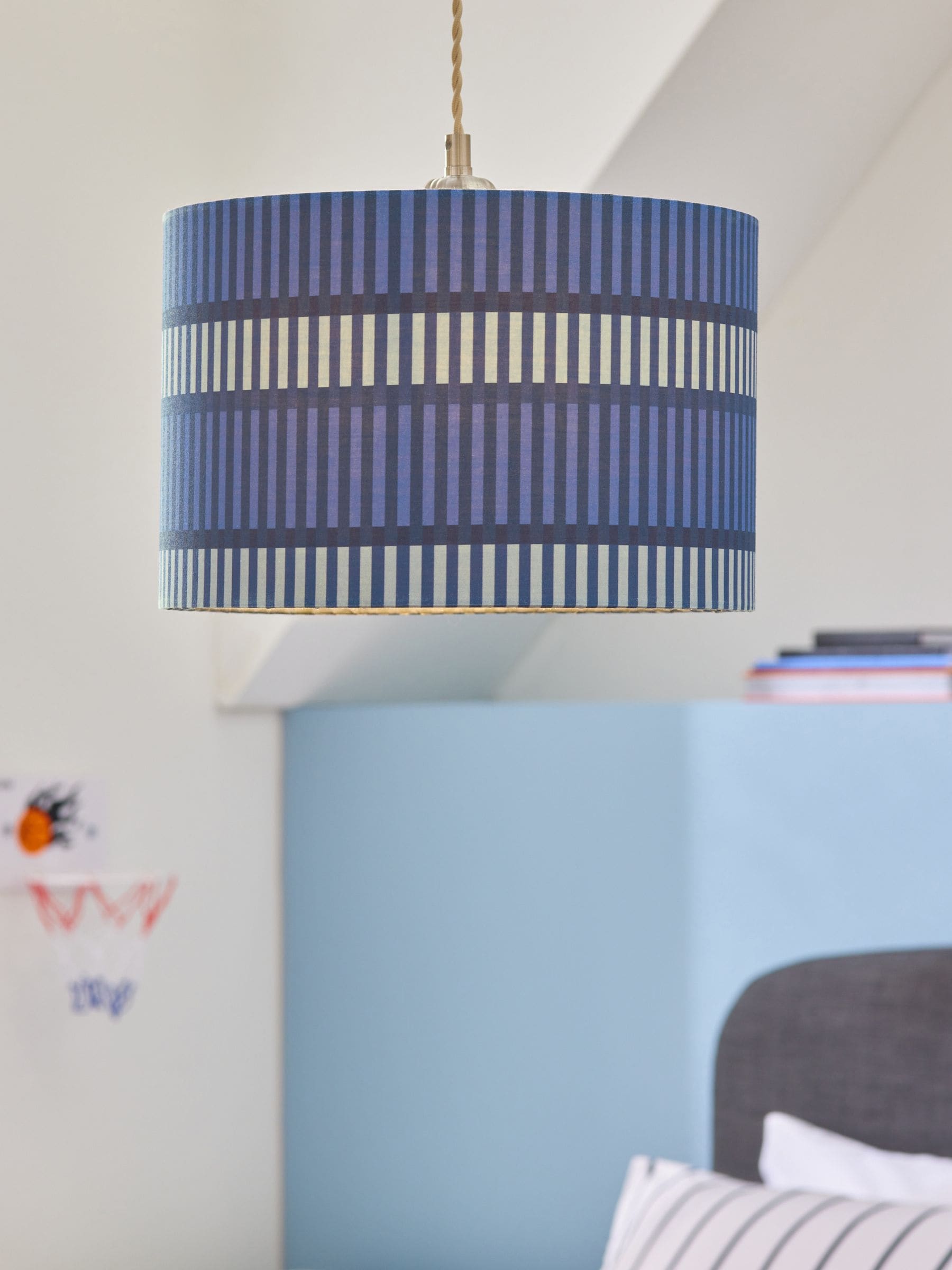 Blue and white striped lamp shade cheap