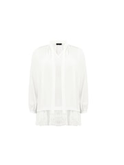 Live Unlimited White Curve Lace Tie Neck Tunic - Image 6 of 6