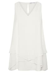 Yours Curve White London Layered Sleeveless Blouse - Image 5 of 5