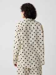 Gap Cream Polka Dot Poplin Pyjama Shirt - Image 3 of 5