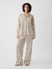 Gap Cream Polka Dot Poplin Pyjama Shirt - Image 4 of 5