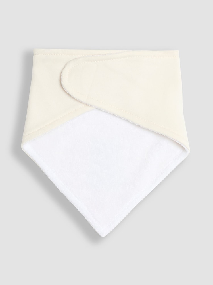 JoJo Maman Bébé Cream Bear 3-Pack Baby Dribble Bibs - Image 5 of 8