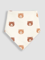 JoJo Maman Bébé Cream Bear 3-Pack Baby Dribble Bibs - Image 6 of 8