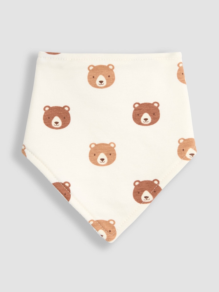 JoJo Maman Bébé Cream Bear 3-Pack Baby Dribble Bibs - Image 6 of 8
