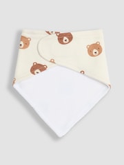JoJo Maman Bébé Cream Bear 3-Pack Baby Dribble Bibs - Image 7 of 8