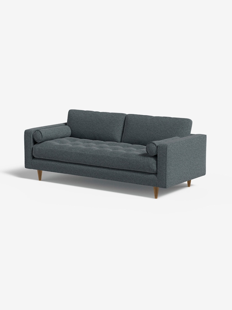MADE.COM Basket Weave Teal Green Scott 3 Seater Sofa - Image 1 of 4