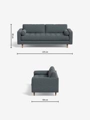 MADE.COM Basket Weave Teal Green Scott 3 Seater Sofa - Image 4 of 4