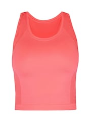 Кораллово-розовый - Sweaty Betty Athlete Crop Seamless Workout Vest - Image 7 of 7