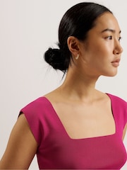 Ted Baker Purple Brenha Cropped Knitted Crop Top - Image 2 of 6