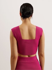 Ted Baker Purple Brenha Cropped Knitted Crop Top - Image 5 of 6