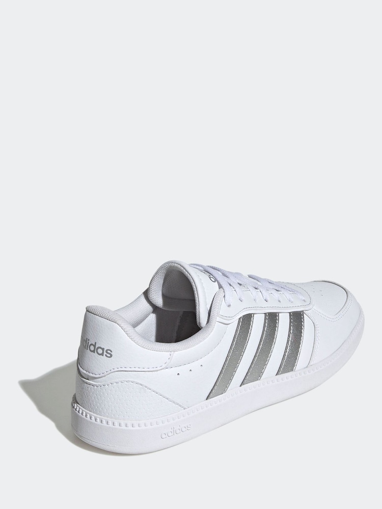 adidas White/Pink Breaknet Sleek Trainers - Image 4 of 11