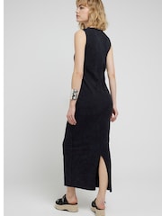 River Island Black Twist Neck Detail Midi Dress - Image 3 of 4