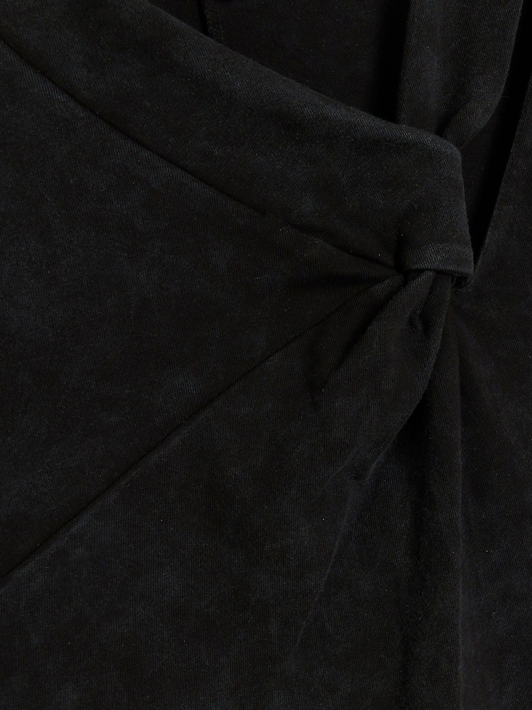 River Island Black Twist Neck Detail Midi Dress - Image 4 of 4